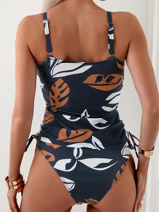 Tankini Venere – Bikini con Stampa Tropicale di Foglie