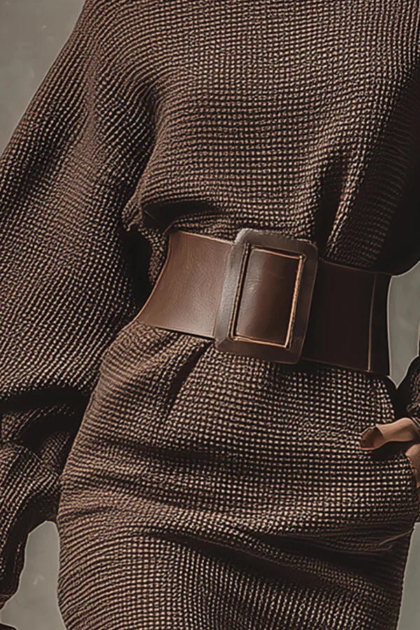 Kiara - Abito corto in maglia con cintura regolabile
