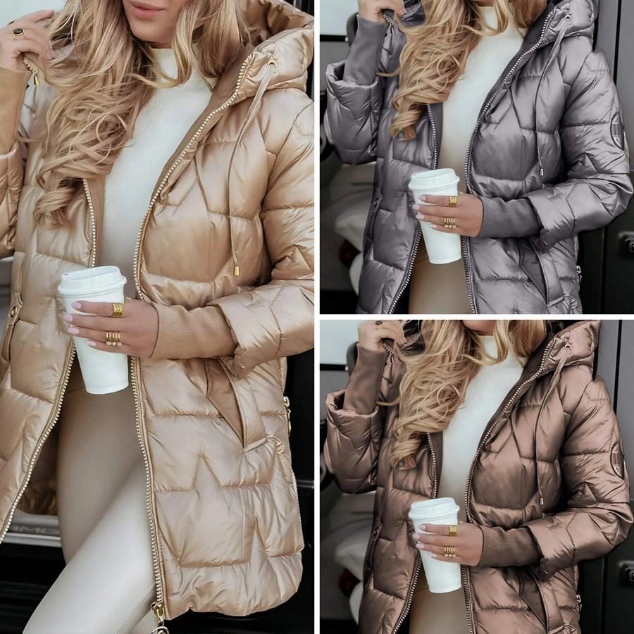 Mila - Elegante Cappotto Invernale Con Cappuccio e Imbottitura