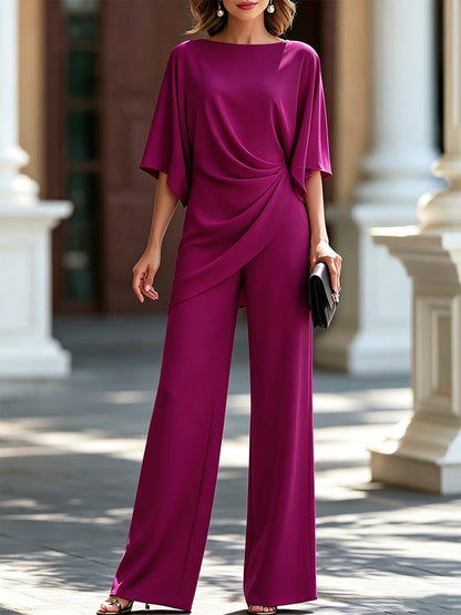 Gabriella | Completo Blusa Drappeggiata e Pantalone Ampio