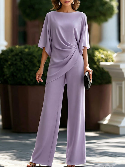 Gabriella | Completo Blusa Drappeggiata e Pantalone Ampio