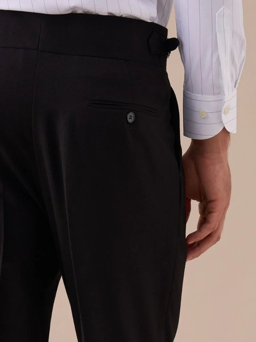 Mauro - Pantaloni a vita alta con doppia piega