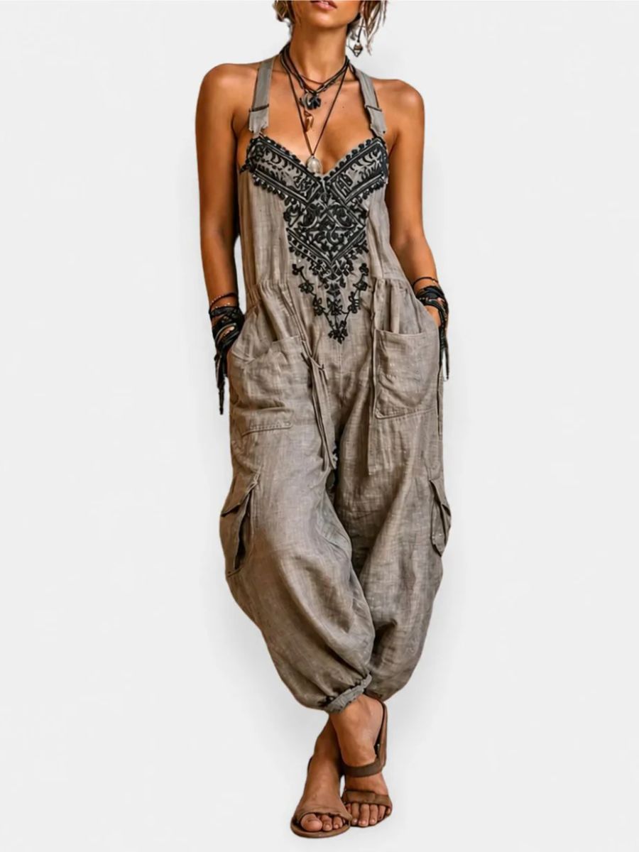 Emma | Tuta Boho con Tasche Applicate
