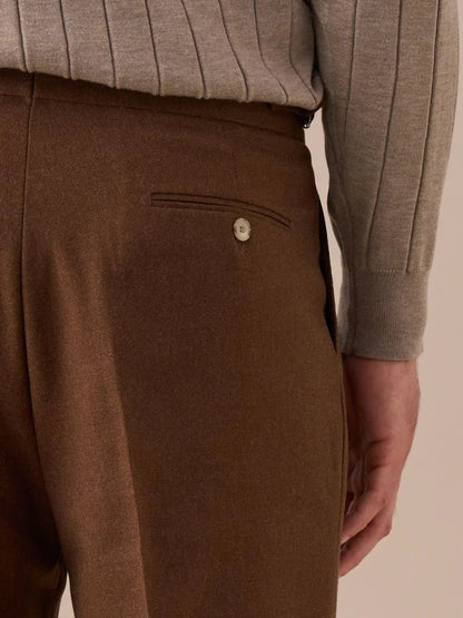 Mauro - Pantaloni a vita alta con doppia piega