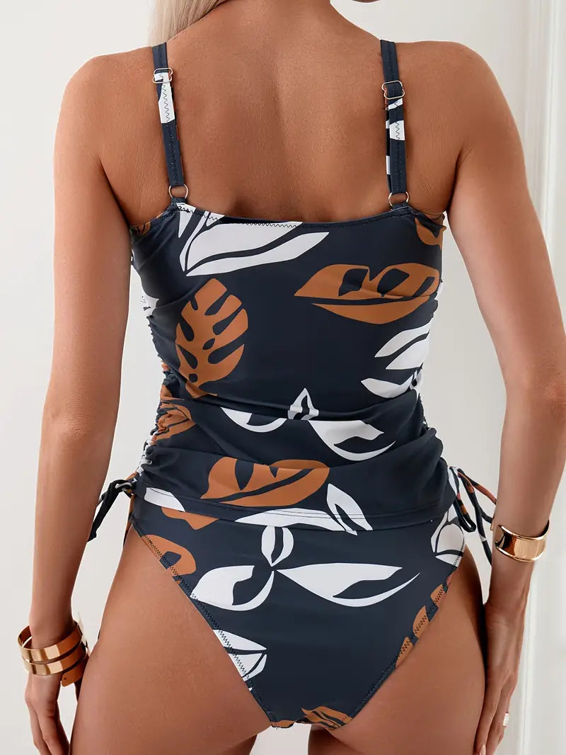 Tankini Venere – Bikini con Stampa Tropicale di Foglie