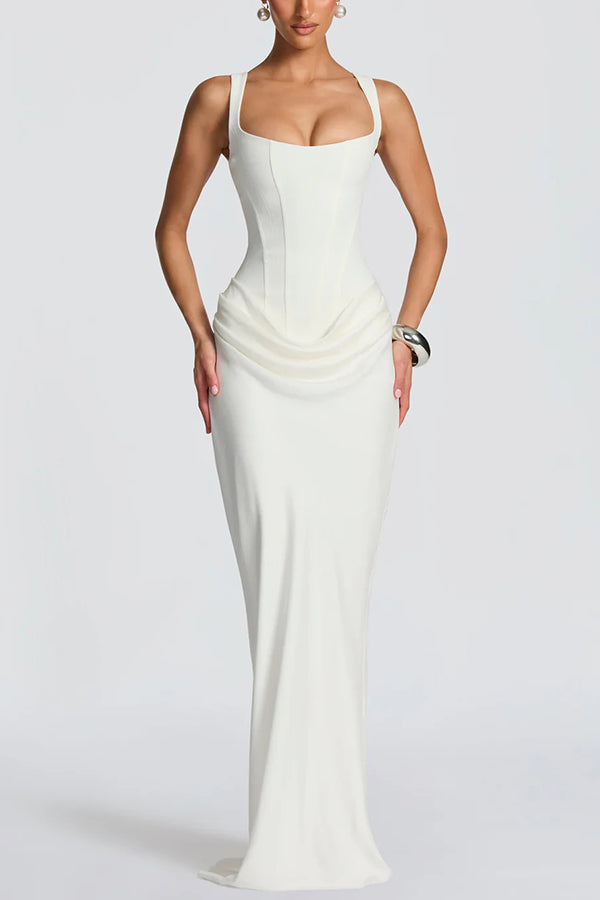 Lola - Abito maxi con scollo quadrato