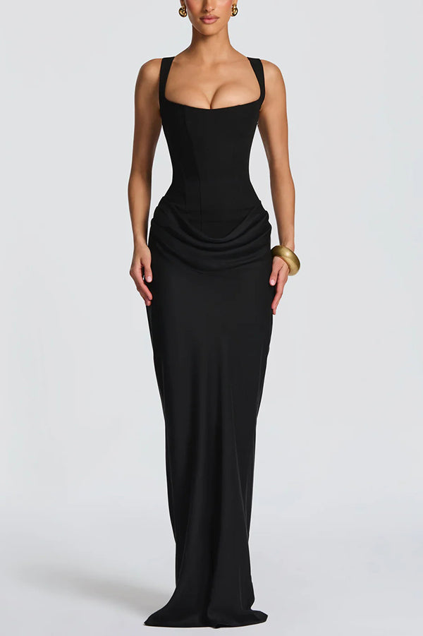 Lola - Abito maxi con scollo quadrato