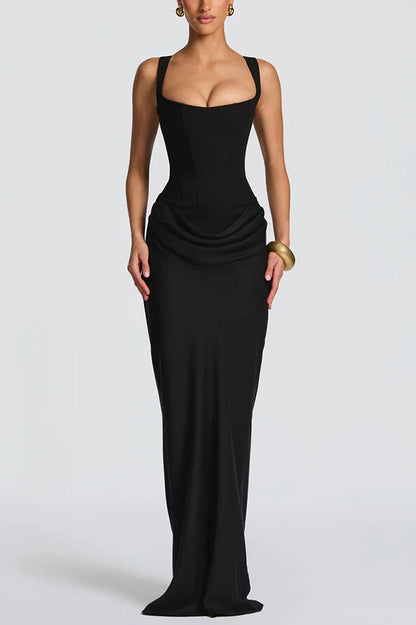 Lola - Abito maxi con scollo quadrato