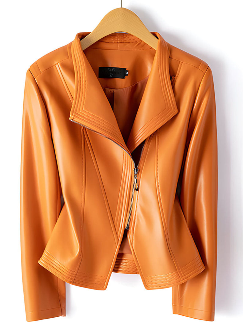 Luciana - Giacca biker in pelle di pecora