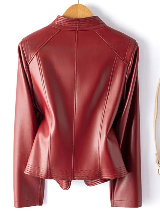 Luciana - Giacca biker in pelle di pecora