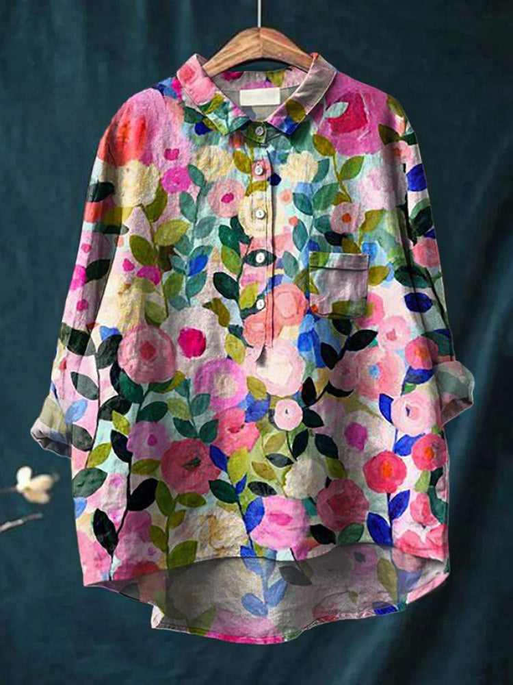 Tiziana – Camicia in lino fantasia