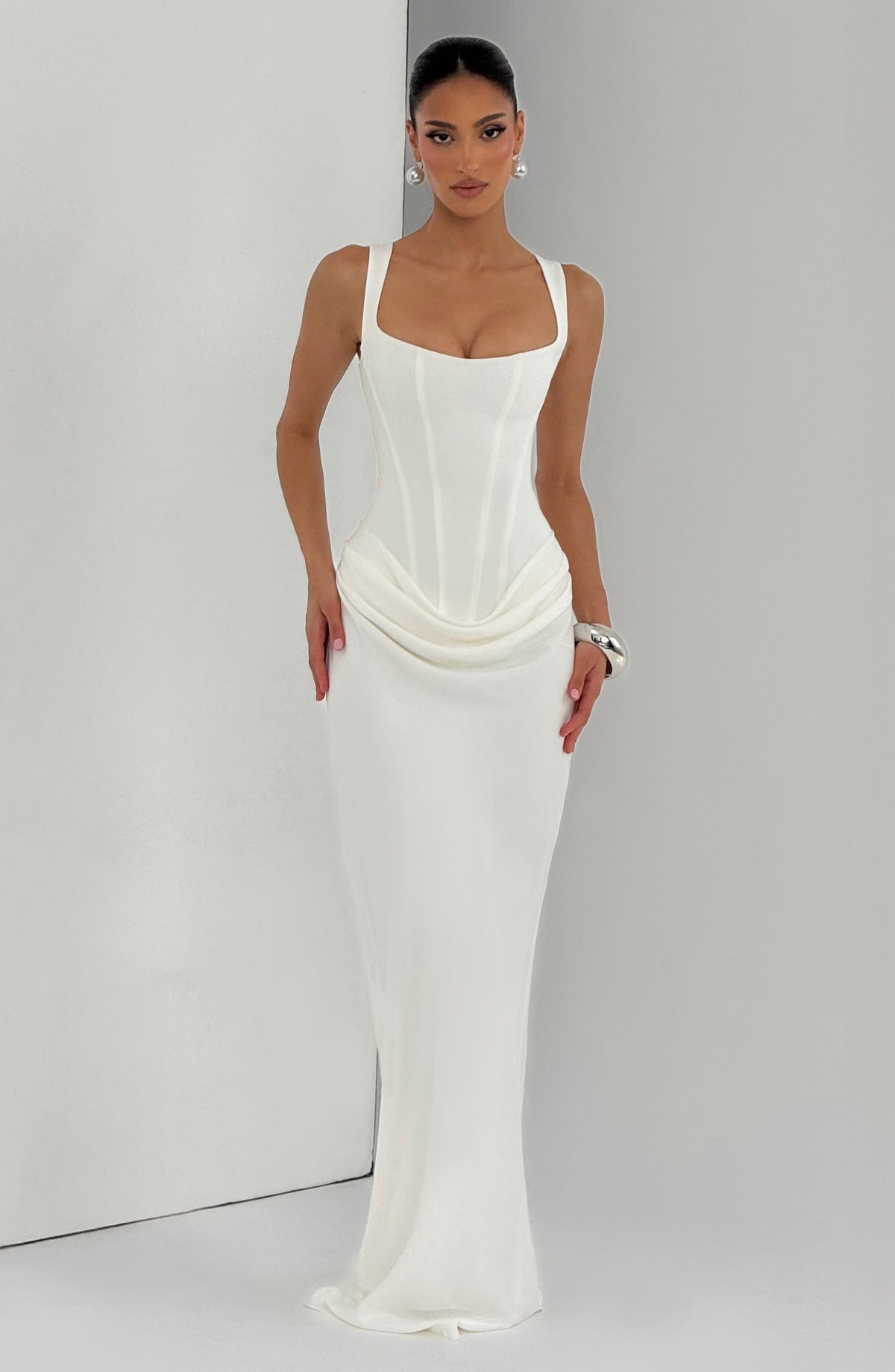 Lola - Abito maxi con scollo quadrato