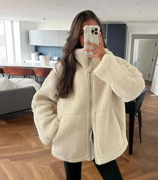 Silvana | Giacca Teddy Oversize a Collo Alto