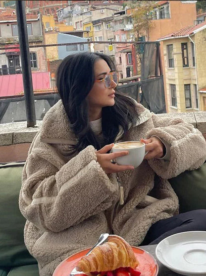 Silvana | Giacca Teddy Oversize a Collo Alto