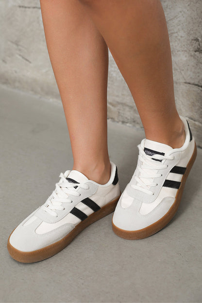 Valeria - Scarpe basse con righe nere