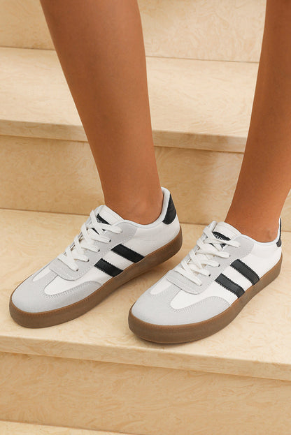 Valeria - Scarpe basse con righe nere