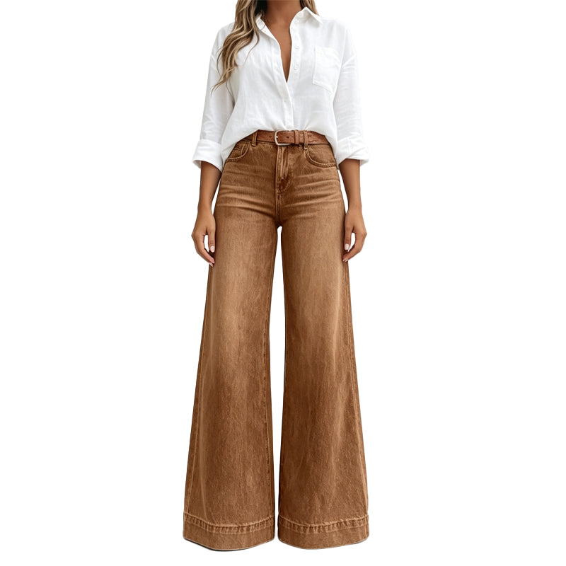 Lucia | Jeans a Gamba Larga Effetto Slanciante