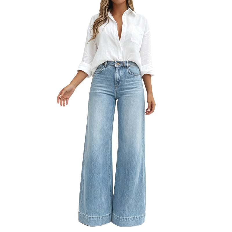 Lucia | Jeans a Gamba Larga Effetto Slanciante
